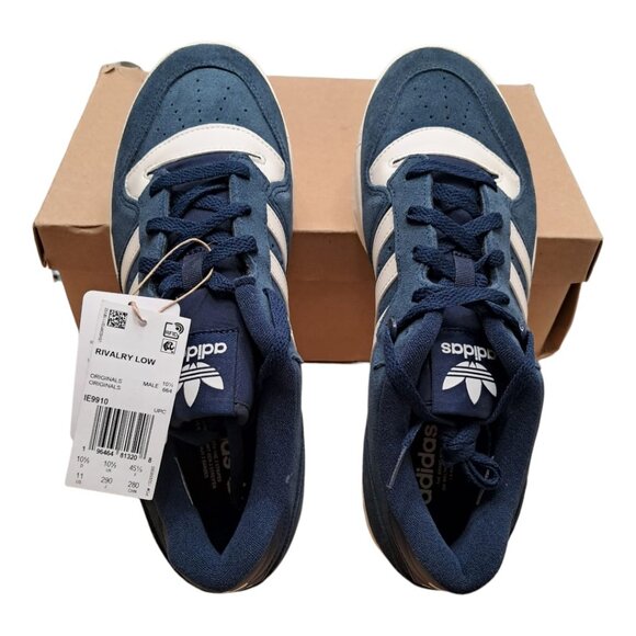NWT Adidas Originals Rivalry Low Men’s Sneakers - Navy/White -Size: 11 ( 28 cm ) - Picture 3 of 16